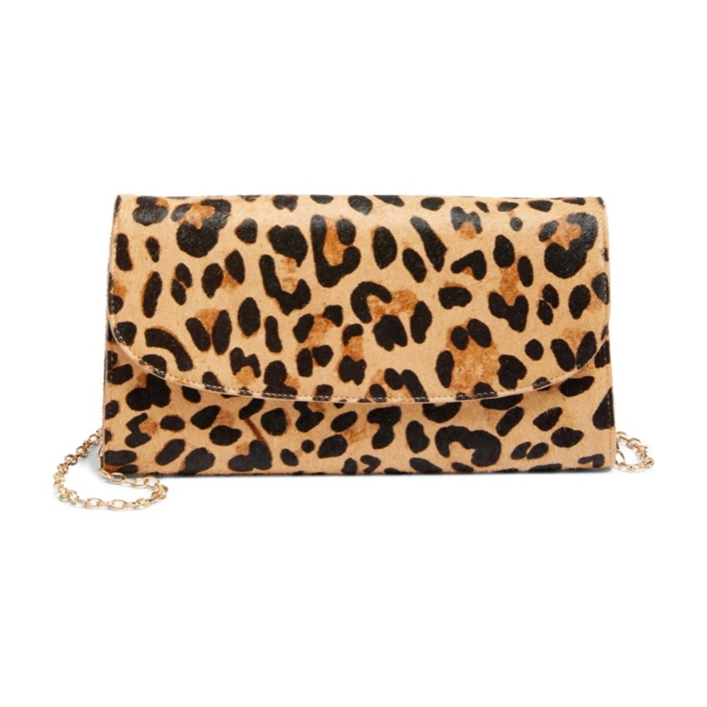 Nordstrom Leopard Print Calfskin Clutch